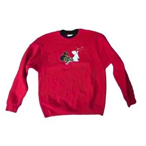 Vintage Pleasant Shade Cat Cheetah RhinestoneGraphic Pullover Sweatshirt Adult M